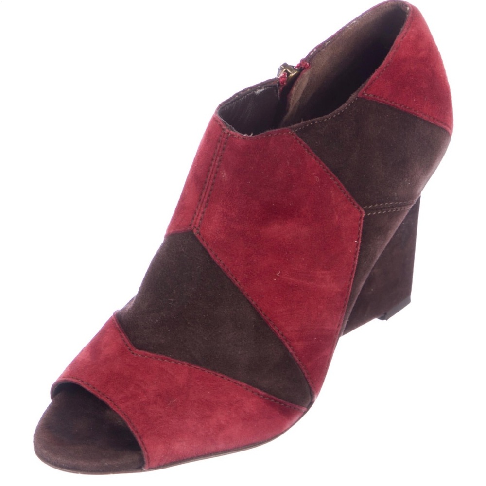 Diane von Furstenberg Suede peep toe booties